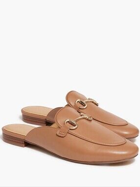 J CREW Horsebit Loafer Mules In Tan Preppy Old Money Quiet Luxury 2024 Size 6